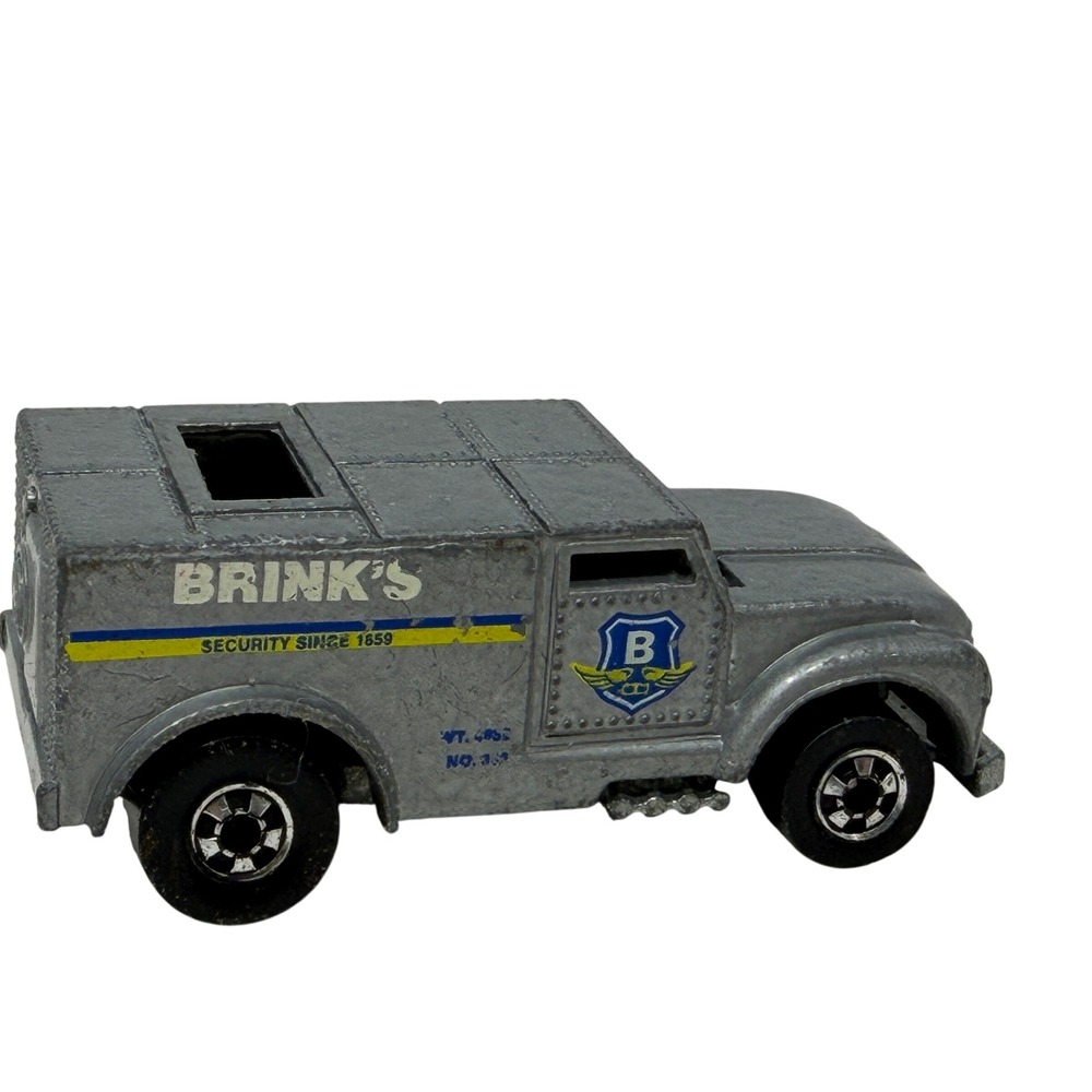 Vintage 1970 Hot Wheels Brink's Armored Car Silver Diecast Truck 1:64 Scale
